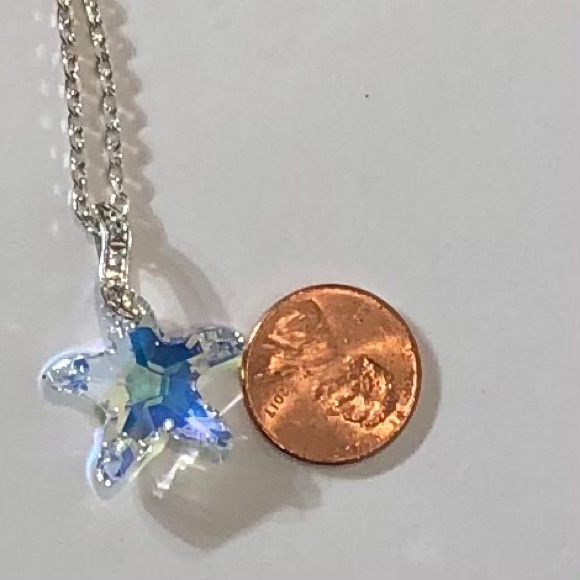 Peruvian 925 Silver Necklace w/Crystal Start Fish - Picture 5 of 8